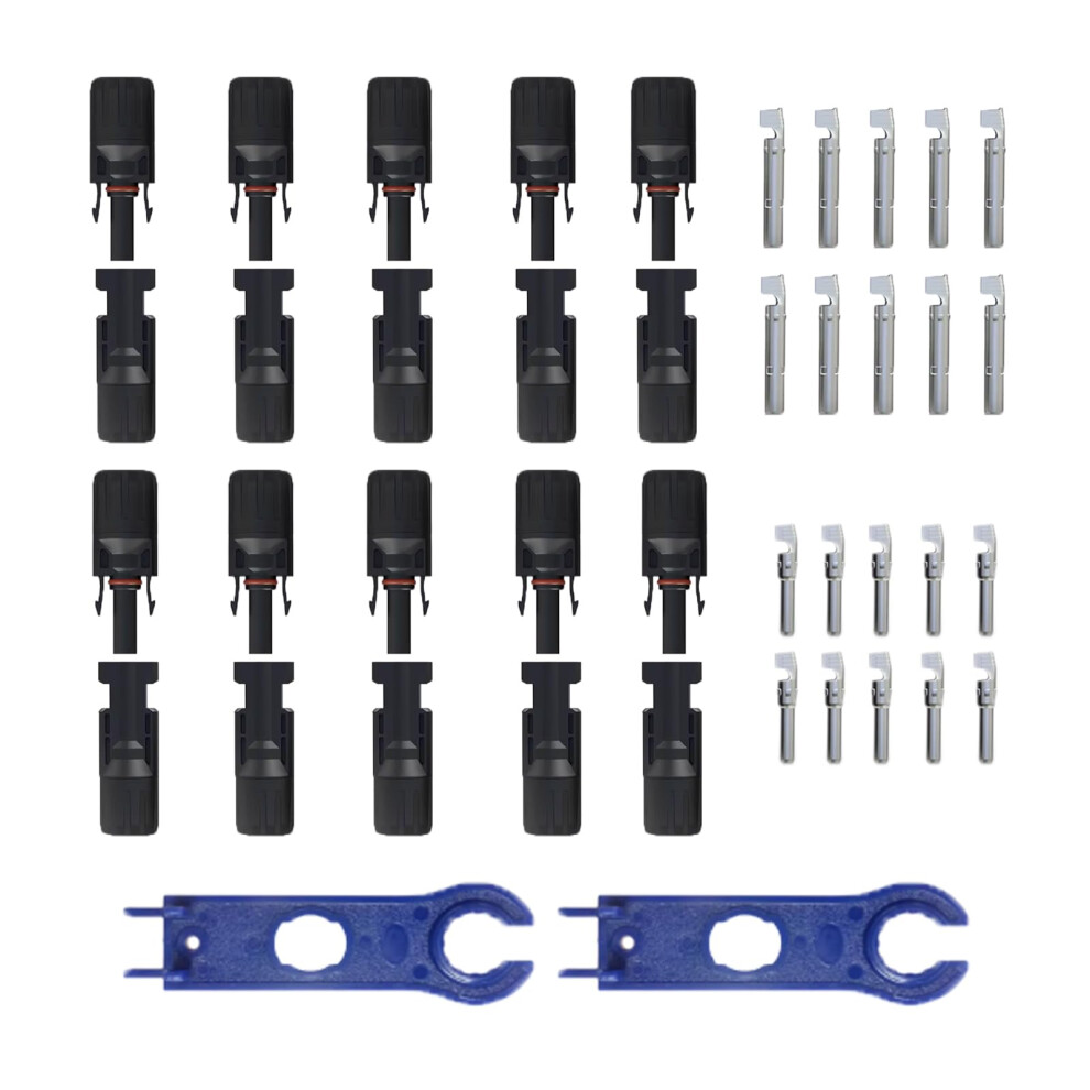 20Pcs Mc4 Solar Connectors Ip67 Waterproof 1000V 30A With Spanners For 1014Awg Solar Cables 9169991453835