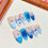 (S) Blue & White Tip False Nails - Easy Application 6