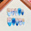 (S) Blue & White Tip False Nails - Easy Application 8