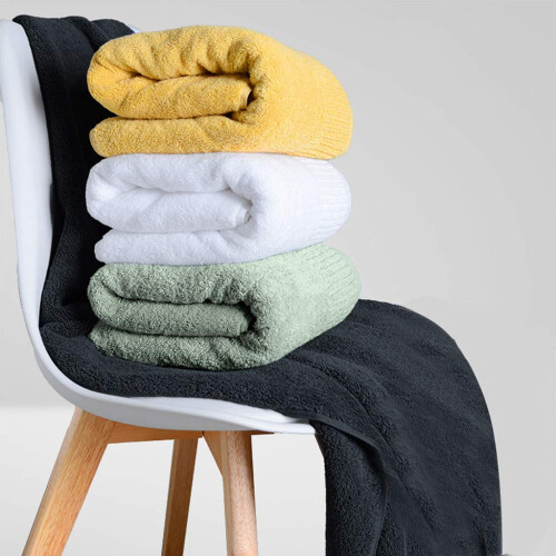 Cotton Bath Towels 2 Pack Quick Dry  Absorbent Large Soft White Bath Sheets Hotel Spa Quality 1