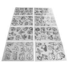 8pcs Heat Shrink Sheets for DIY Keychains & Crafts Cute Animal Pattern