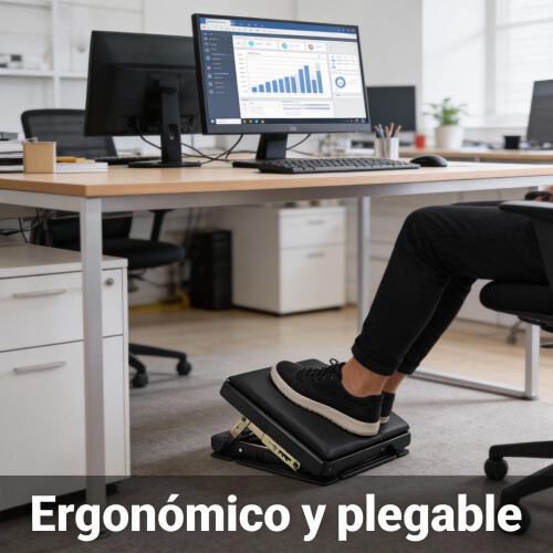 Adjustable Under Desk Foot Rest, 4Level Height, Foldable, 140 lbs Load, for Office Chair 2
