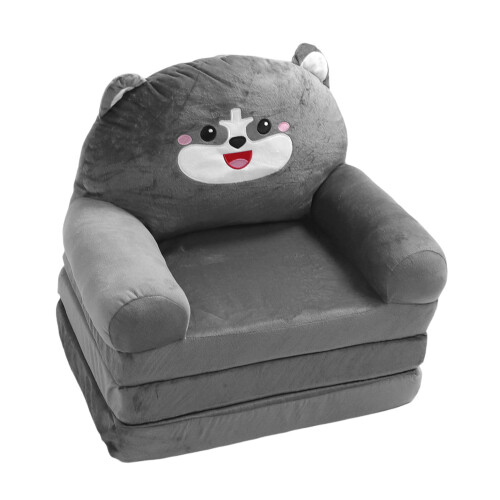 Cartoon Foldable Kids Sofa Chair Grey