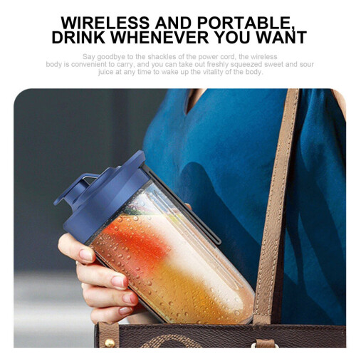 400ML USB Rechargeable Mini Juicer Cup, Blue/Pink Portable Blender 2