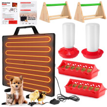 Chick Starter Kit with 160W Adjustable Chicken Coop Heater, Feeder, Waterer and Perch