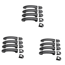 27-Teiliges Set ABS Chrom TüR Griff Abdeckungen Zierleiste für TRANSPORTER T5 T6 CADDY VAN 2003-2015 Kohle Faser Stil