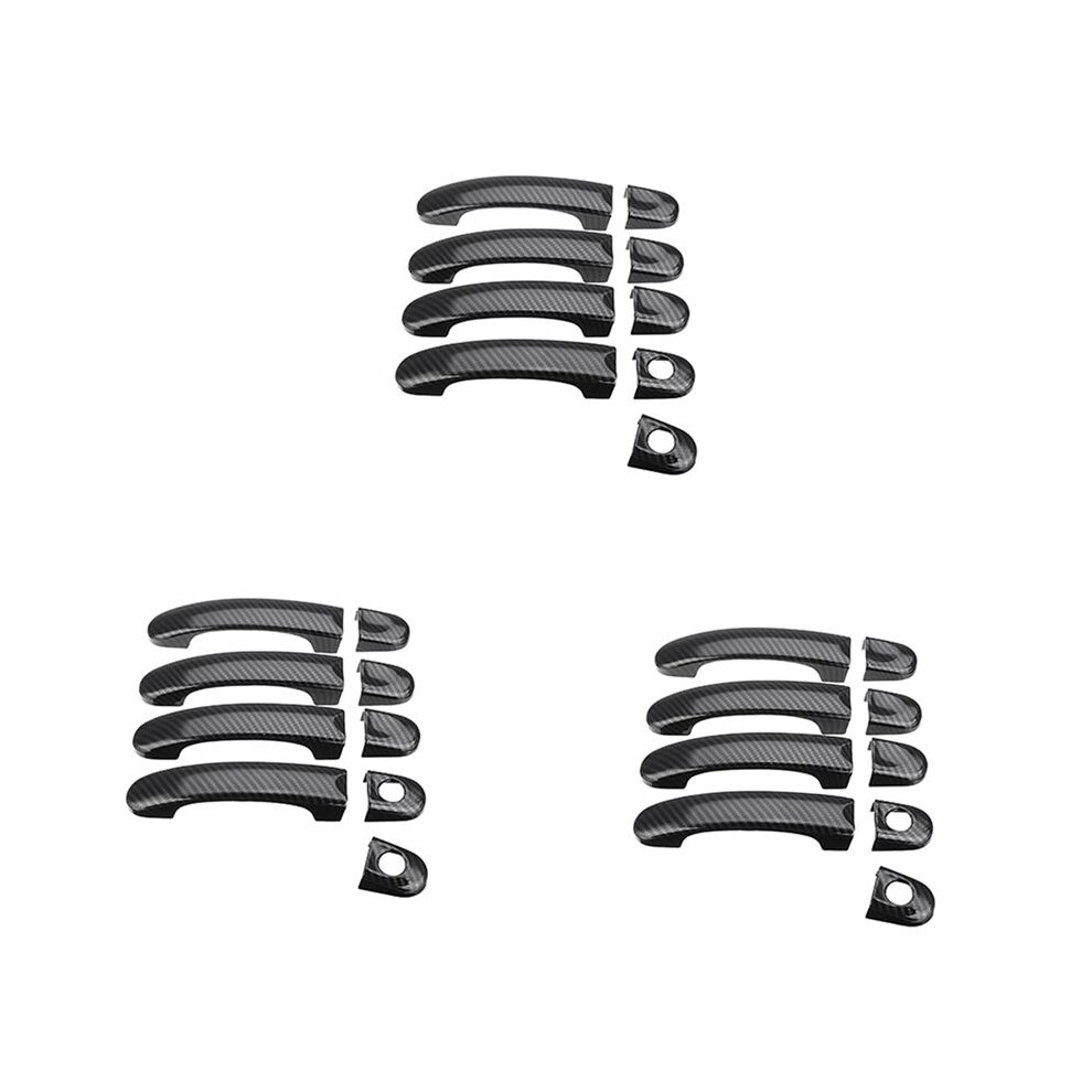 27Pcs Set Abs Chrome Door Handle Covers Trim For Transporter T5 T6 Caddy Van 2003-2015 Carbon Fiber Style 6032225268631