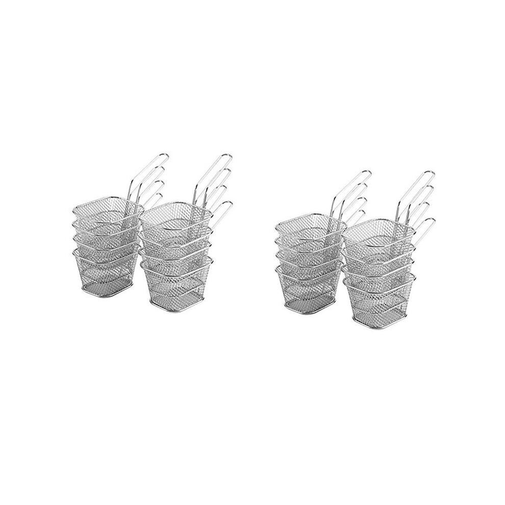 Typecat 16X Fry Baskets, Mesh Wire French Fries Chip Basket Net, Food Presentation Baskets French Fry Holder For Kitchen D