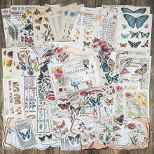 Confezione di Forniture per Album Vintage (200 Pezzi) per Diari Artistici, Pianificatori di Diari Spazzatura, Adesivi di Carta DIY (B)