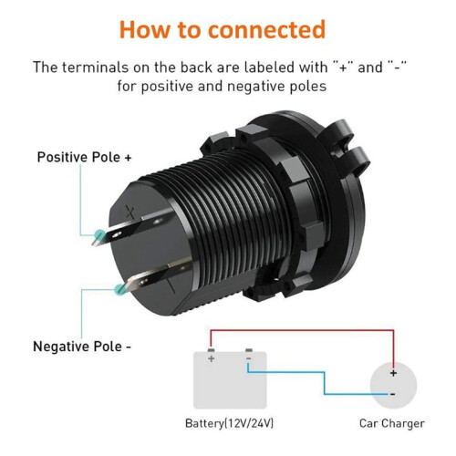 2X QC3.0 Quick Charge Socket Car Charger Dual USB 12V-24V-Cigarette-Lighter with Swith Touch  for  Charge 2