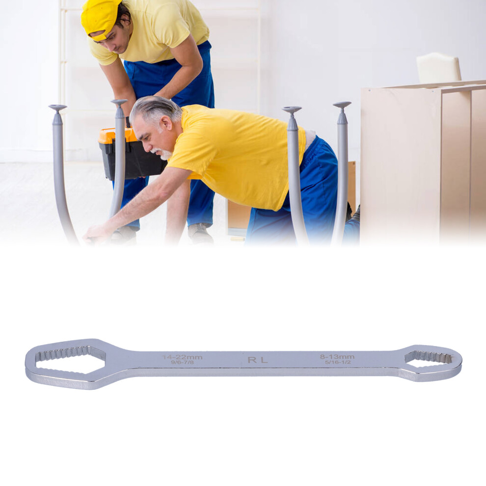 Universal Self Tightening Wrench 8-22Mm Double Ended Durable Steel Silver 7651390596111