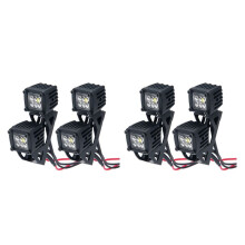 4x Modified Headlight Spotlights Car Top Lights Bumper Lights for AXIAL SCX10   TRX4 TRX6 1/10,B Black