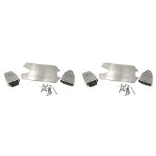 2X Rvs Chassis Armor voor Achter Protector Skid Plate voor 1/10 Arrma VORTEKS  Rock RC Auto Upgrade Onderdelen