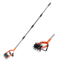Rotary Cultivator Adjustable Length Garden Tiller with Stainless Steel Pole 2 in 1 Hand Weeder 3 Sections