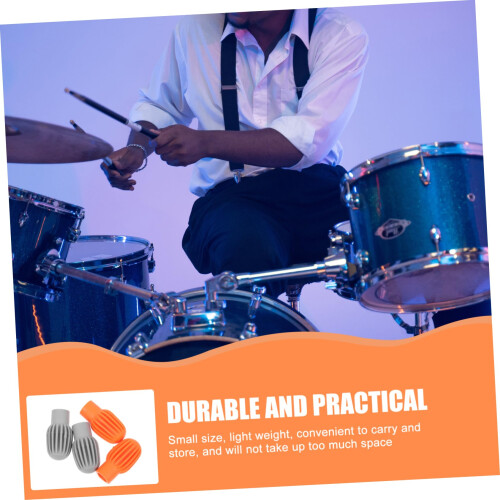 4pcs Drumstick Silencers Silicone Drumstick Covers Noise Reduction Tips for Quiet Practice 1