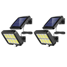 2Pc 2000 Lumen 160 LEDs Solarwandleuchten IP65 Wasserdichter Verdrahteter Bewegungssensor Sicherheitsflutlicht 360 Grad Einstellbar