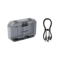 AMAGISN Charging Box for DJl Action 5 Pro/4/3 /Osmo 360 Charge Hub 2-Slot Charging Case with Misro Card Slot