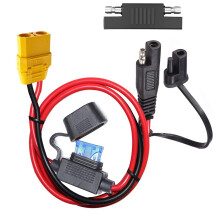 SAE to XT90 Adapter 2ft 10 AWG Power Cable with 15A Fuse for Solar Panel and Generator
