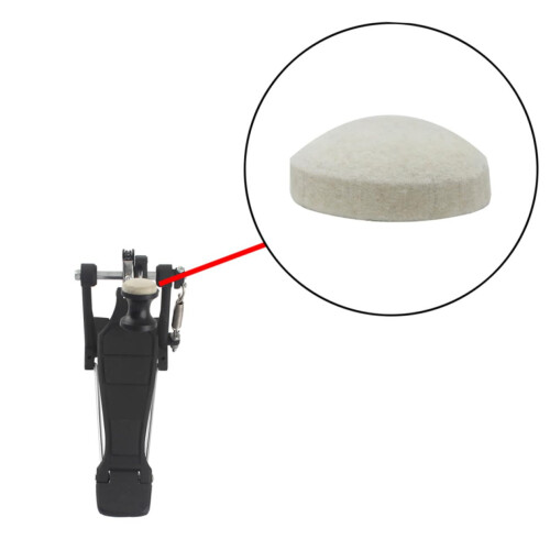 Drum Beater Head with Soft Felt Surface, Durable Wool Construction, White Mallet Head Replacement 2