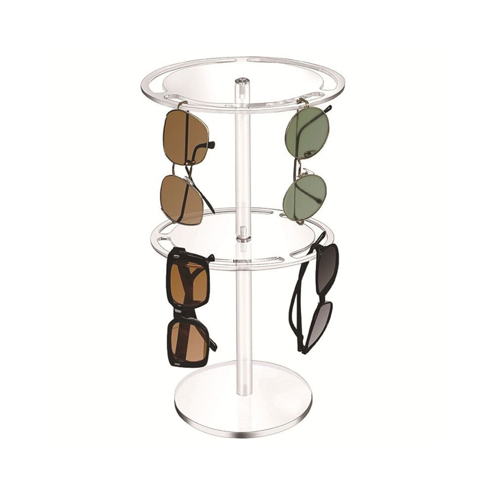 Tauoh Double Layer Acrylic Sunglasses Holder Stand Clear Eyeglasses Display Stand Sunglasses Rack Display Eyewear Organizer