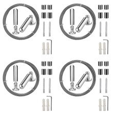 4X Rideau Mural Jeu de Fil Machine pour Art Display - Acier Inoxydable Photo Suspendue Corde à Linge Rideau Fenêtre en Fil et Le Fil de Tension