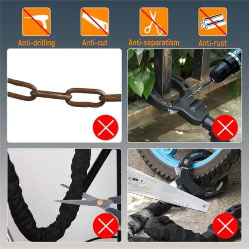 Electric Scooter Lock with Scooter Bag - Anti-Theft Chain Lock,  Security for E-Scooters, E-Bikes 1