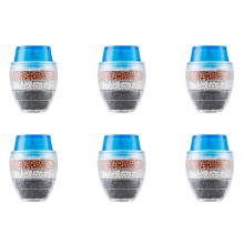 6X Filtro per Rubinetto un Carbone Attivo Ugello per Rubinetto Filtro per L'Acqua Rubinetto per Cucina Depuratore per Filtro un 5 Strati per Uso