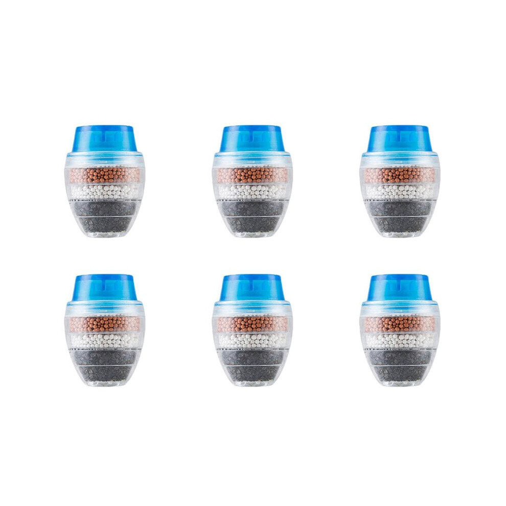 6X Activated Carbon Faucet Filter Faucet Nozzle Water Filter Kitchen Tap 5 Layers Filter Purifier For Home Use () Black 6032093446285