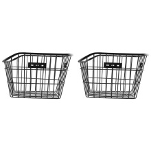 2X Cesta de Bicicleta Traseira à Prova D'água de  Capacidade de Arame de Metal Cesta de Bicicleta para um Maioria Dos Racks de Bicicleta
