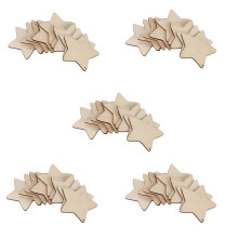 50 x Wooden Star Shapes, Plain Wood Tags with Hole (10cm)