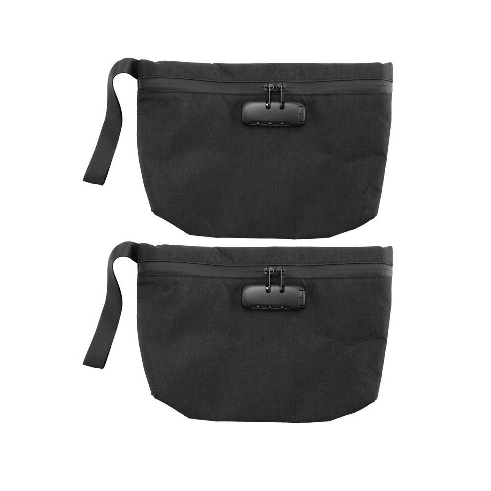 2X Money Bag With Lock,11X7.5in Money Pouch For Travel Storage, Durable Smell Proof Bag With Zipper For Cash 6032542249689