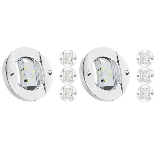 8 Peças Luzes Interiores para Barcos Marinhos, Luz de Cortesia de Convés de  de LED de 3 Polegadas