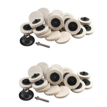 40 Peças 2 Polegadas Tecido de Lã Comprimida Qc Disco Polimento Almofadas Rodas com 2 Peça Suporte de Almofada de Disco