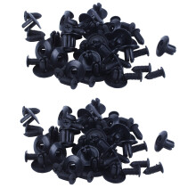 50 Pcs Plastic Push in Bumper Door Rivets Clip 8mm Hole Black