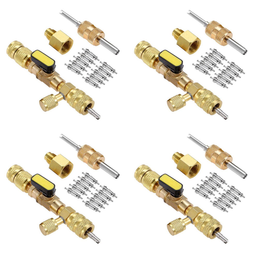 4X R410a R22 Valve Core Remover Installer Tool With Dual Size Sae 1/4 & 5/16 Port For R404a R407c R134a R12 R32 4712474972917