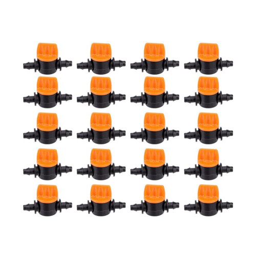 100Pcs 1/4Inch Pipe  Valve 4/7mm Hose Controller Barbed Adapter Agriculture Drip Irrigation Watering System Fitting 1