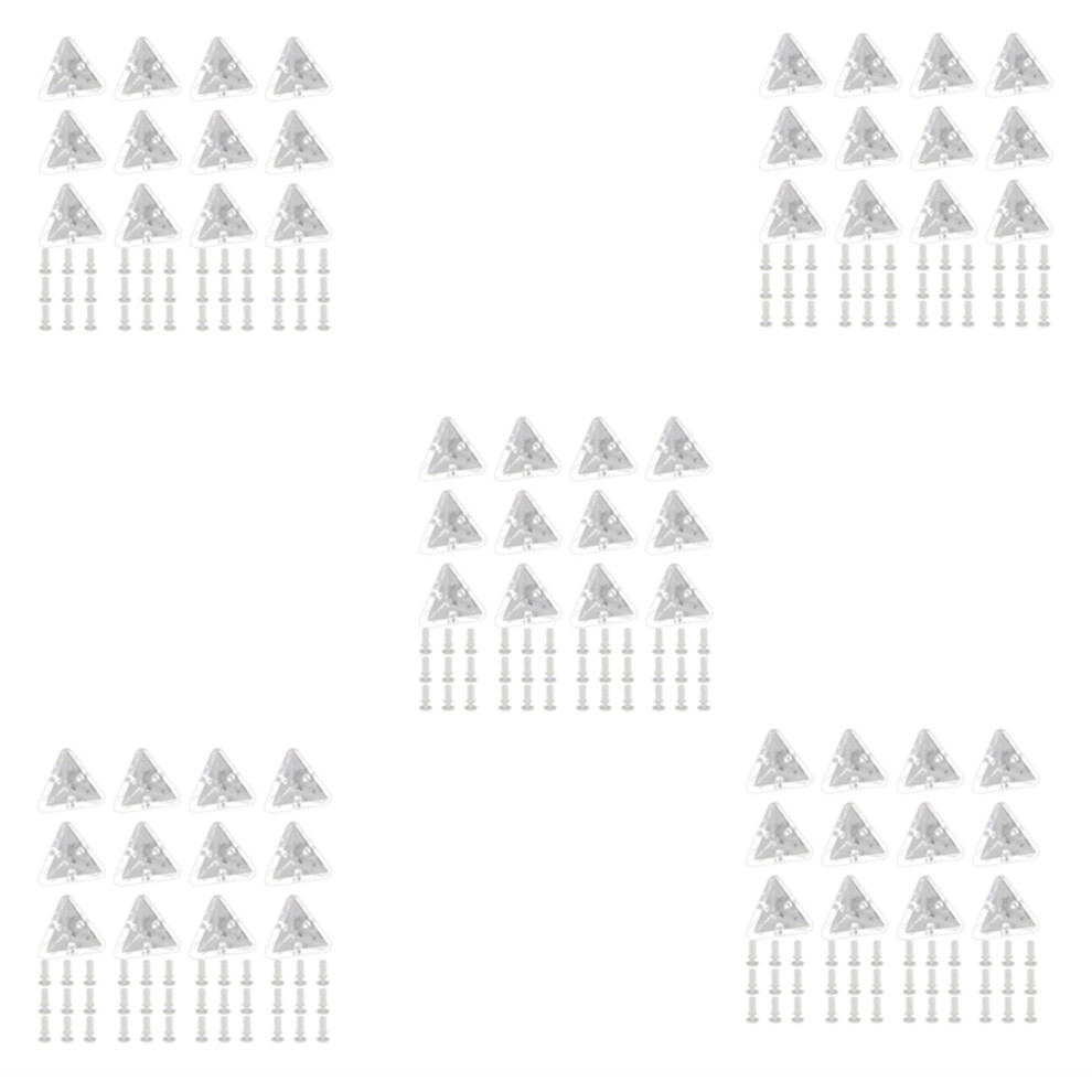 60Pcs Acrylic Corner Brackets With Semitransparent Screws Clear 3-Hole Right Angle Joint Brace Brackets 4713783583795