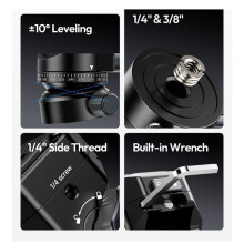 Ulanzi U190 II Uka Fluid Tripod Quick Release Max Load 4KG with 1/4In 3/8In Screw Hole for Video Recording