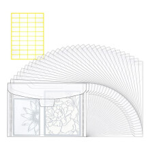30-Piece Clear Stamp and Die Plastic Storage Bags, Resealable Envelope Bags for Card Making DIY Scrapbook Paper Crafts A