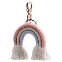 Tkactwo Rainbow Breloki dla Kobiet Boho Handmade Brelok Brelok Macrame Bag Charm SamochóD WisząCa BiżUteria Prezenty, C