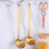 Gold Soup Ladle Colander Set, Long Handle Stainless Steel Kitchenware Cookware Serving Spoon(10 PCS) 5