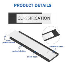 Magnetic Label Holder 4X1.57Inch 40 Packs C Channel White Paper Cards Protective Film Strong Magnet Mess Free Removable