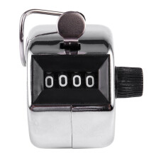 4 Digit Number Clicker Hand Tally Click Counter Silver