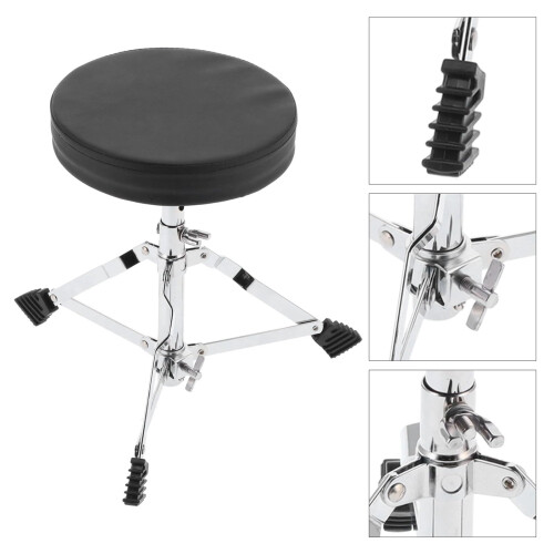 Adjustable Drum Throne with Padded Seat and 5A Maple Drumsticks for Drummers 2