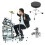 Drum Throne Adjustable Height Padded Seat with 5A Maple Sticks Stable Tripod Base for Drummers 4