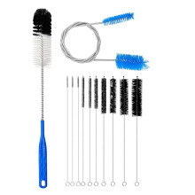 12-Teiliges Glasrohr-Pfeifenreiniger-Bürstenset, Lange Nylon-Strohhalmbürste für Glasstrichter und -Flasche, Doppelseitige Schlauchbürste