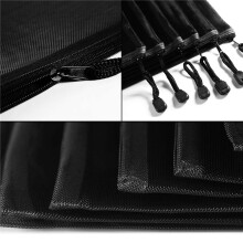 36 Pieces Mesh Bags Black Mesh Zipper Pouch Makeup Bags Cosmetic Travel Organizer Bags Pencil Case