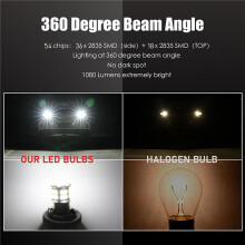 4x 1157 LED Bulb White 54SMD 1080 Lumens, 7528 2357 2057 LED Light Bulbs for Brake Tail Running Parking Backup Light