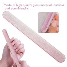 4X Glass Nail File Crystal Nail Shiner Buffers Block with Portable Case for Natural Nails