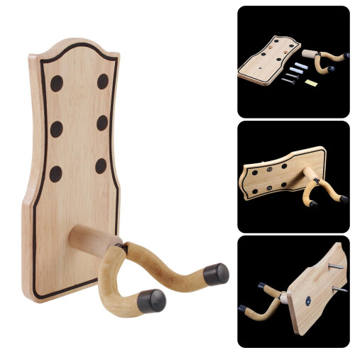 Guitar Wall Hanger with Protective Padded Cradle, Space Saving Wall Mounted Holder for All Instruments 2